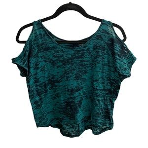 Urban outfitters teal cold shoulder tee